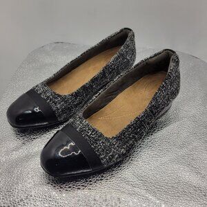 Clarks Artisan Womens Keesha Rosa Pumps Black Leather‎ Textile Size 5.5 Comfort